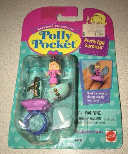 VINTAGE POLLY POCKET PRETTY EGG SURPRISE RING MOC NEW & SEALED 1995 Keepsake