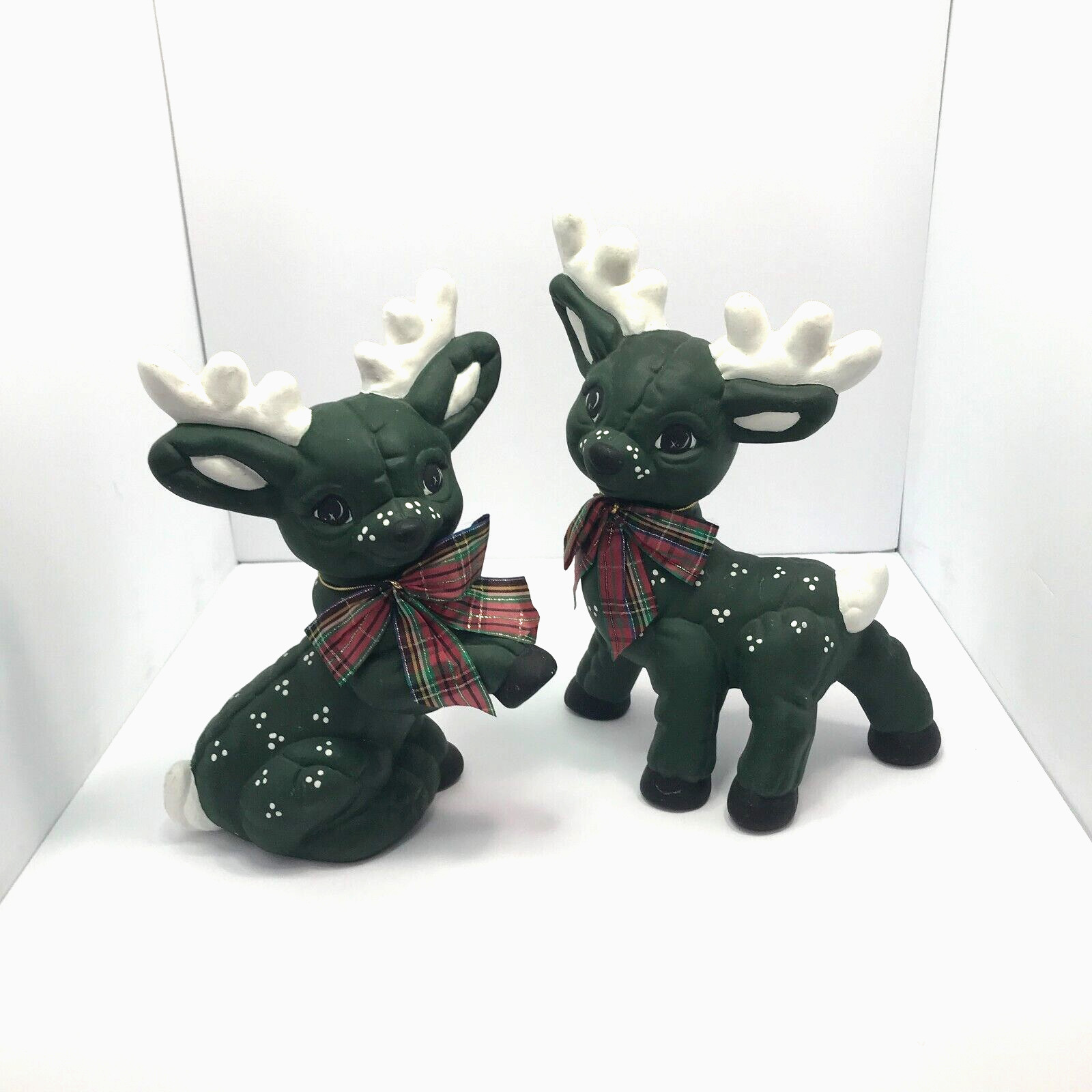 VTG Kimble Mold Reindeer Forest Green Ceramic Winter Holiday Christmas READ