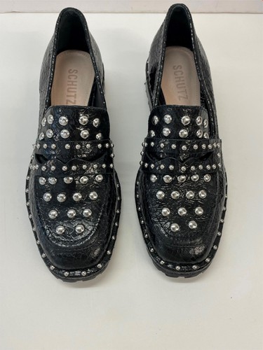 Schutz Loafers Allyson Studded Black 