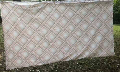 Vintage 1970s Polyester Jersey Knit Fabric Peach & Brown 52" x 60" - Picture 2 of 8