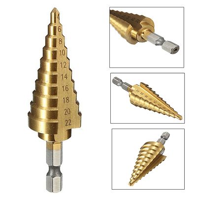 Hochgeschwindigkeit Stufenbohrer 4-22 mm HSS 4241 Sechskant Titan Stufenkegelbohrer