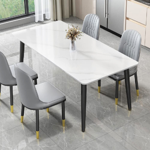 XL Marmurowy stół do jadalni Luksusowy stół do jadalni Metal Nogi stołu Salon Stół 120cm - Zdjęcie 1 z 20
