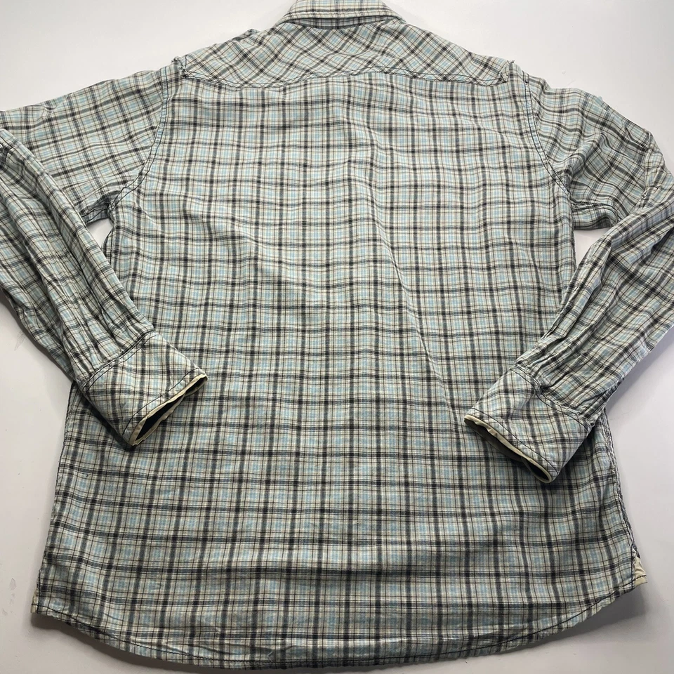 Camisa para hombre RING OF FIRE estilo occidental perla a presión logotipo bordado a cuadros grande L Foto 2 de 4