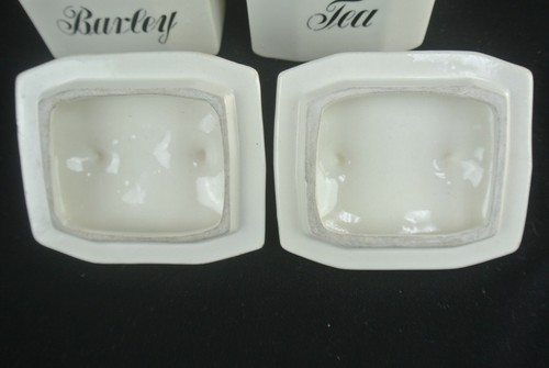 VTG Grete Porcelain Transferware Tea And Barley Storage Jars Set Of 2 - Picture 10 of 11
