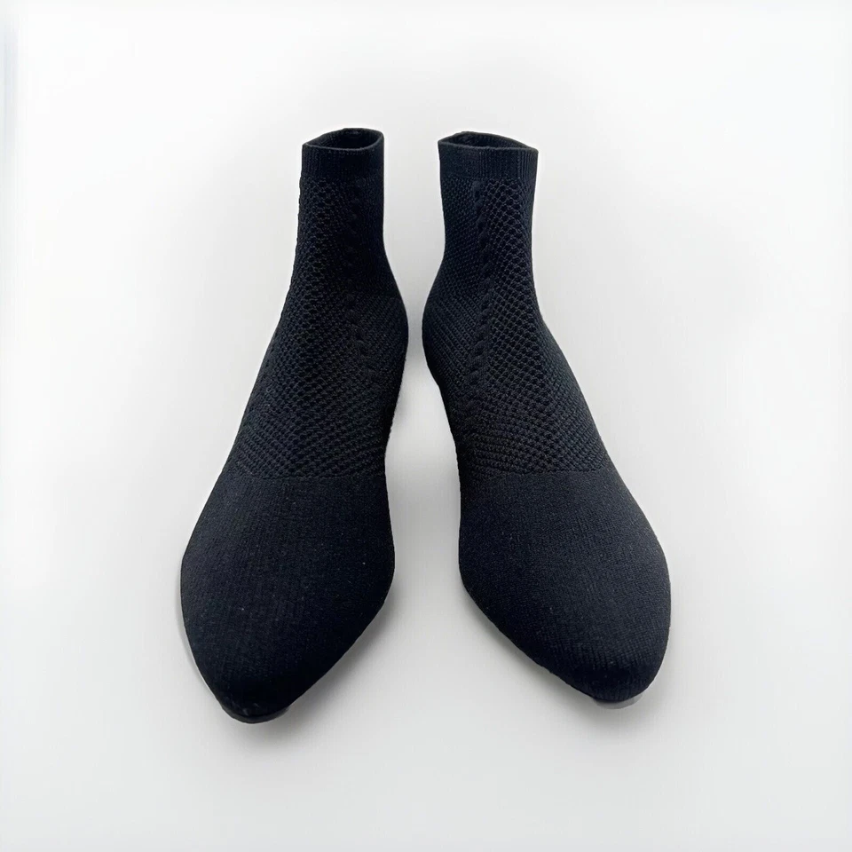 Calcetín botines de punto elástico negro púrpura Elieen Fisher para mujer talla 7,5 M Foto 2 de 4