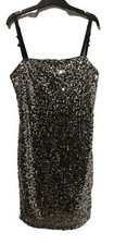 Stunning silver sequins dress size M Mint condition Soft Sequins Party New Years
