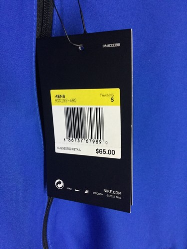 New Size Small Nike Men's Dry Team Training Jacket 800199-480 Blue/Black Dri-fit - Picture 4 of 4