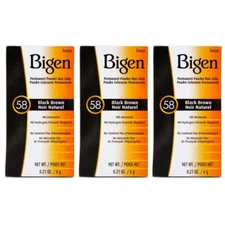 Bigen Powder Hair Color #58 Black Brown 0.21 oz,   (3 BOXES)