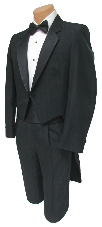 Abrigo Esmoquin Negro Raffinati Para Hombre con Pantalones Hecho en EE. UU. Talla 37R 31W Foto 3 de 4