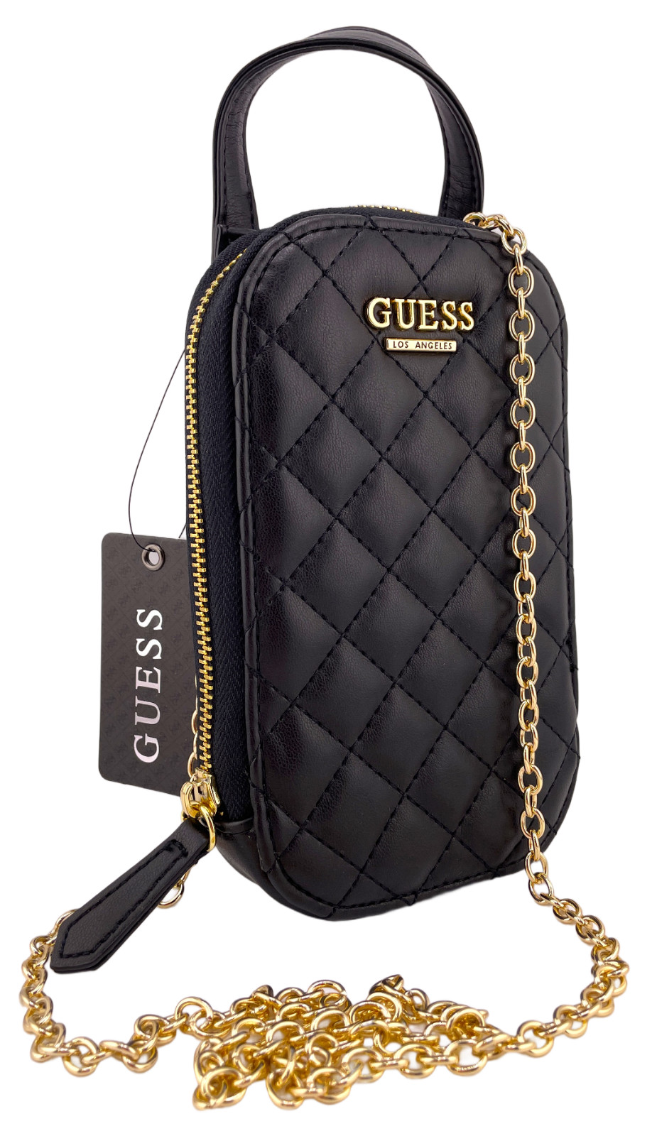 GUESS PHONE or MINI CROSSBODY SHOULDER BAG HANDBAG Black Logo AUTHENTIC New BNWT