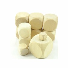 10mm TO 60mm Natural Wooden Blank Plain Dices Cubes Hardwood Six Sided Toy Game
