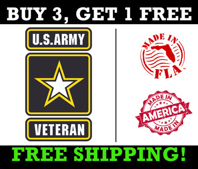 Army Veteran Window Sticker, Army Veteran Bumper Sticker MADE IN USA