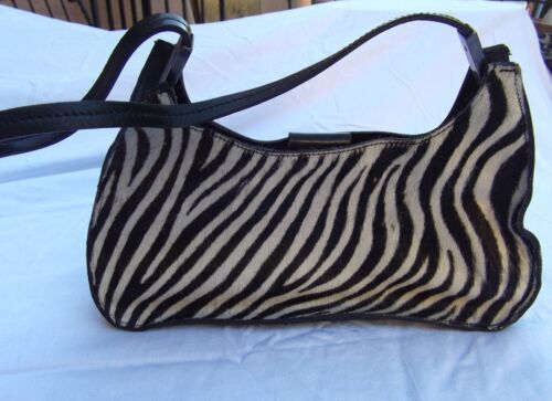 Charles David Black and White Zebra Print Purse leather - Picture 2 of 5