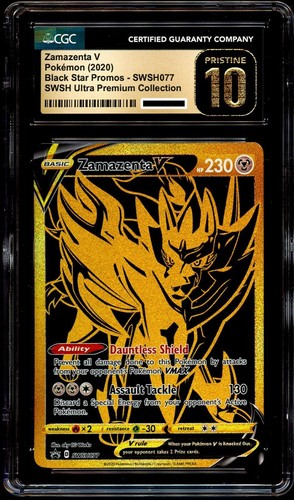 CGC 10 PRISTINE Zamazenta V SWSH077 FULL ART HOLO PROMO Pokemon Card - 第 2/2 張圖片