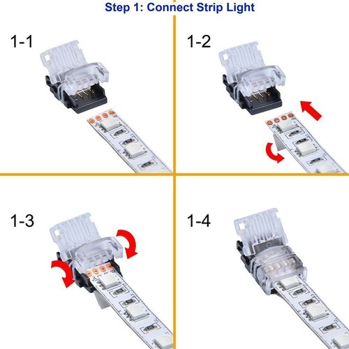 2Pin 4Pin 5Pin Waterproof IP65 LED Strip Connector Clip Wire RGB RGBW Adapter - Picture 20 of 27