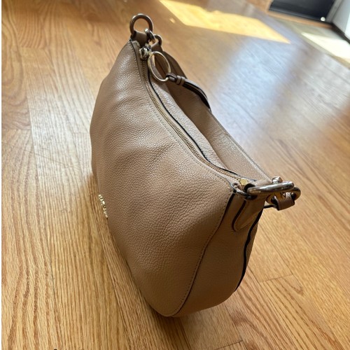 Borsa a tracolla Coach Y2K Sutton in pelle di ciottoli beige originale con zip superiore in metallo - Foto 5 di 10