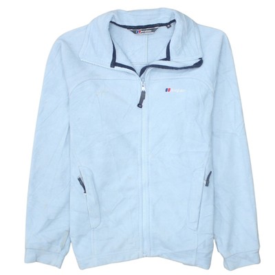 Berghaus Herren Fleecejacke hellblau durchgehender Reißverschluss Taschen Outdoor Wandern S