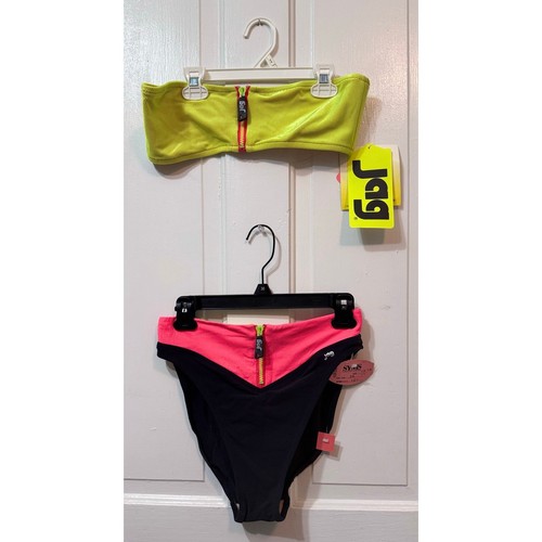 NWT Vintage Jag 90’s Colorful Two Piece Bikini Set Size 14/M - 第 1/8 張圖片