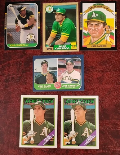 (6) Jose Canseco Lot - 1986 Fleer #649 RC - 1987 Donruss + DK - 1987 Topps ++