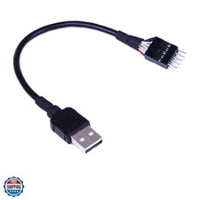 9-Pin USB Motherboard Male Header to Single USB 2.0 Type A Male Cable 7.8inch