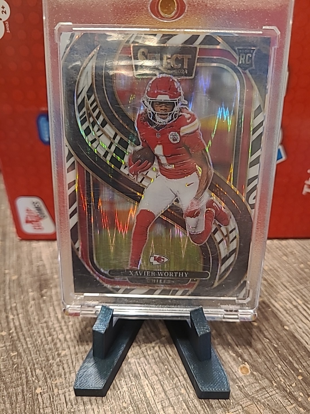 2024 Panini Select - Premier Level Xavier Worthy #119 Zebra Shock Prizm (RC)