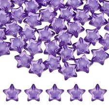 50pcs Purple 18mm Acrylic Crystal Star Beads Star Charm Spacer Beads for Decor