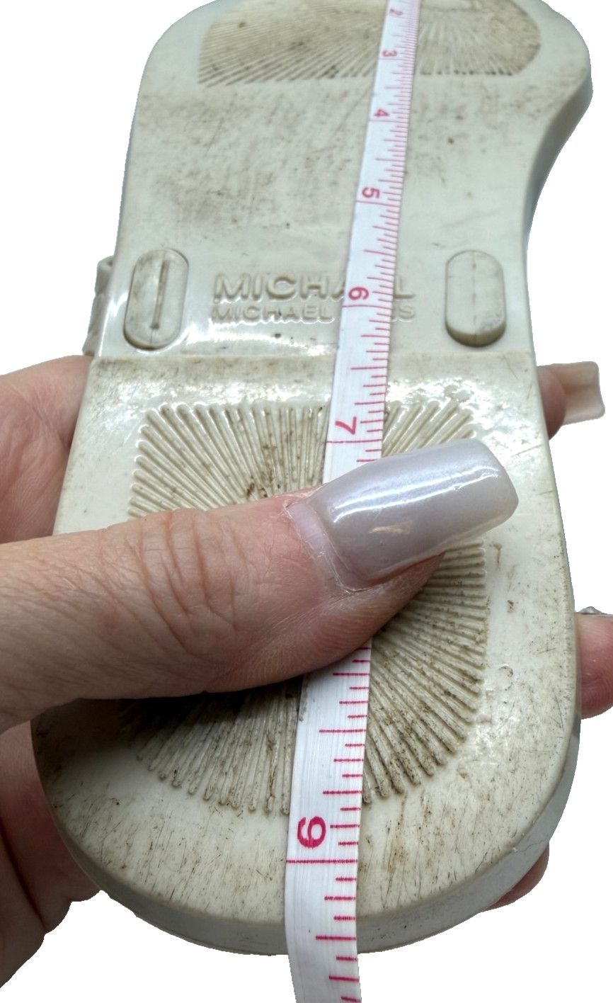 Michael Kors Sandals MK Logo Charm Thong LILLIE Jelly Flip Flop White Sz 7 - 7.5 thumbnail 10