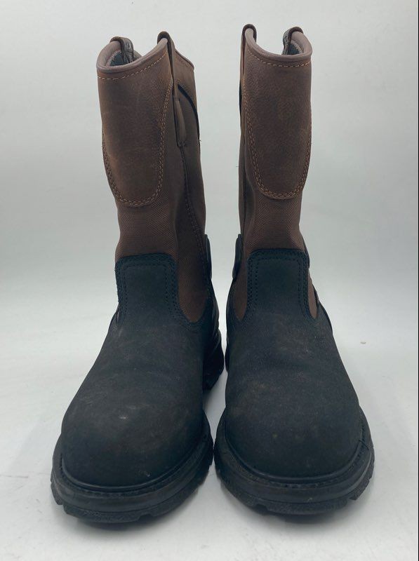 Carhartt Mens Brown Black Round Toe Pull-On Mid-Calf Work Boots Size 11