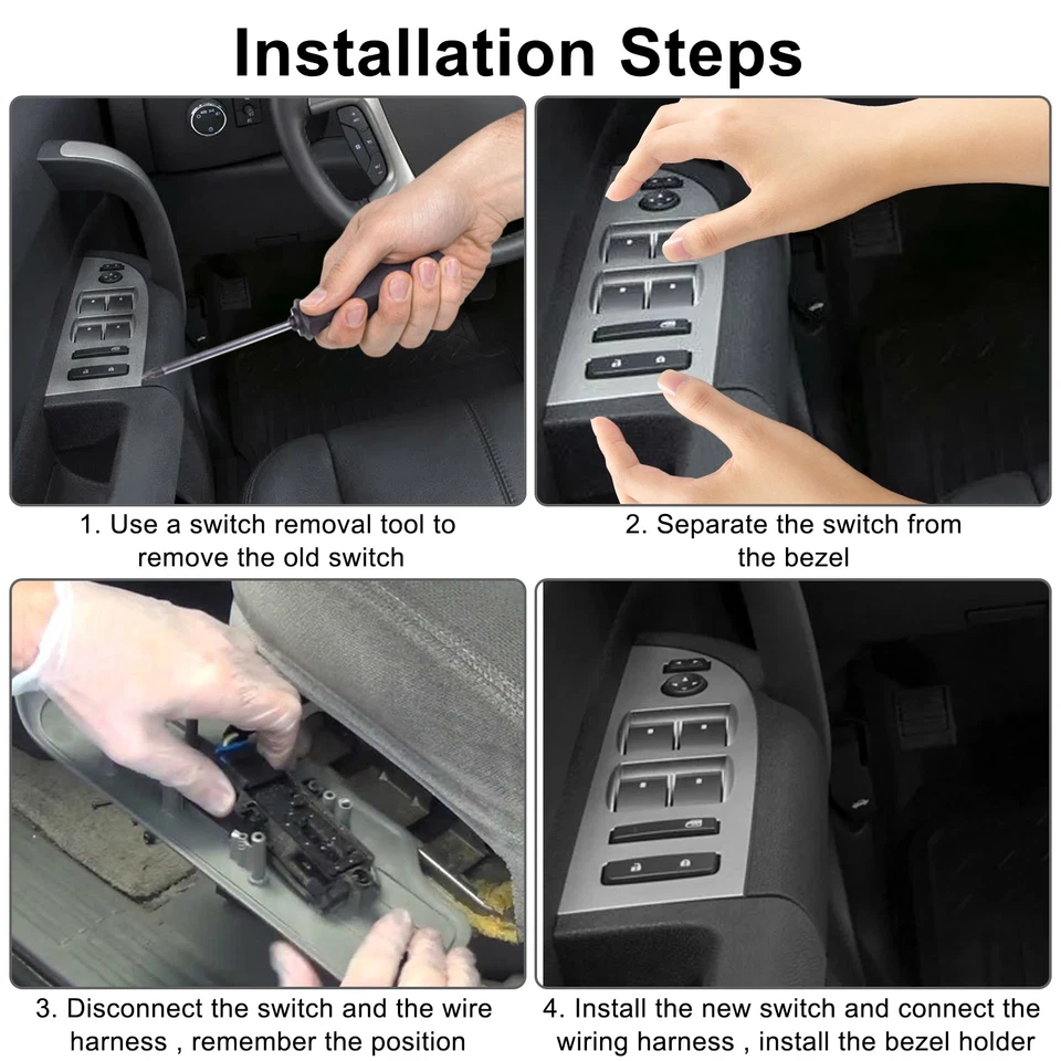 Driver Side Window Switch Door Lock for 2007-2013 Chevrolet Silverado GMC Sierra - Image 4 of 4