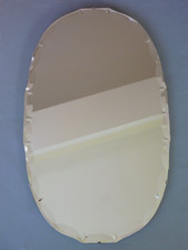 Vintage ovaler rahmenloser Spiegel - Jakobsmuschel Dart abgeschrägter Wandspiegel - 27" oder 16 cm