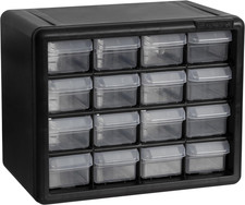 Akro-Mils 16-Drawer Plastic Drawer Storage Cabinet for Garage Organization, Bead