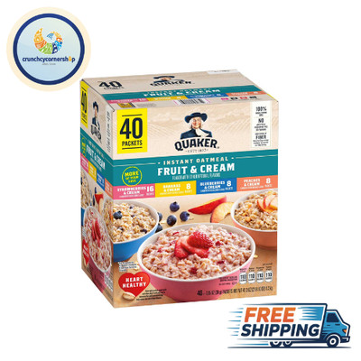 Instant Oatmeal, Fruit & Cream Mix, 40 ct. FREE SHIPPING!!!