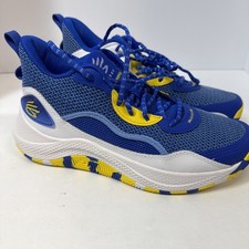 Under Armour Curry 3Z 24 Yellow Blue Basketball Shoe / 3027626-400 / Men's 9