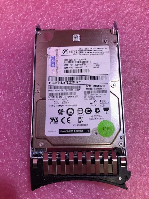 IBM 2.5 in Form Factor Internal Hard Disk Drives 146 GB Storage