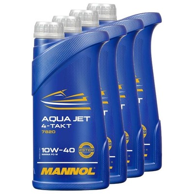 Motoröl Motor Öl 4Takt Aqua Jet 10W40 MANNOL 4x 1 Liter Außenborderöl Jetski