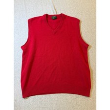 Club Room Mens Red 100 Lambswool V-Neck Sweater Vest XL