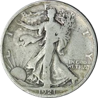 1921-P Walking Liberty Half Nice VG Details Key Date Decent Eye Appeal