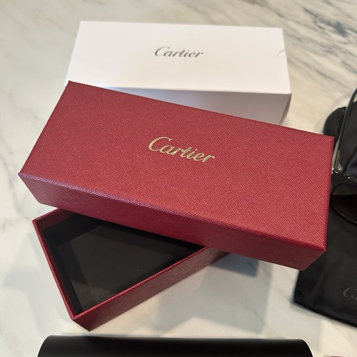 Cartier Sunglasses Authentic NIB Case Product Info Lens Cloth CT0001SA - Picture 7 of 10