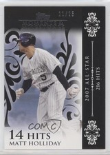 2008 Moments & Milestones Black 11/25 Matt Holliday (2007 All-Star 216 Hits) 0q3