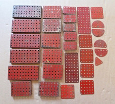 Job Lot of Vintage Meccano Assorted Red Metal Plates