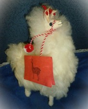 10" Plush LLAMA FROM PERU w/ Real Alpaca Wool Info Card, Excellent Condition