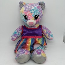 Build A Bear Rainbow Cheetah Print 16  Bear BAB