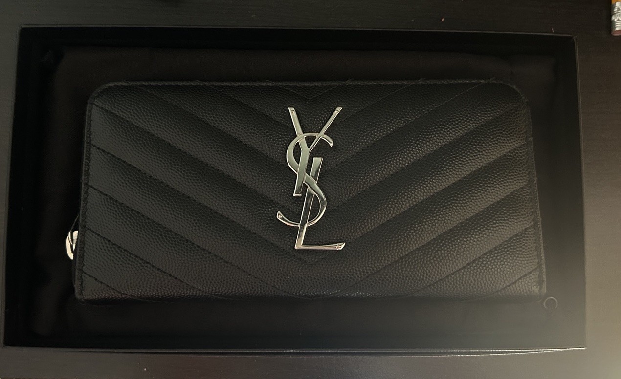 YSL Saint Laurent Cassandre Matelassé Zip-Around Wallet