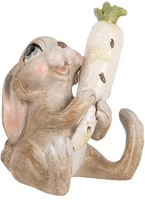 Clayre & Eef 6PR5238 Deko Kaninchen Beige 6X5X7 Cm Polyresin Landhausstil