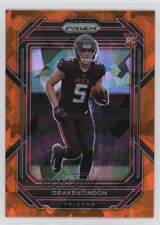 2022 Panini Prizm Rookies Orange Ice Prizm Drake London #308 Rookie RC