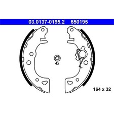 ATE BREMSBACKEN SATZ 164mm HINTERACHSE PASSEND FÜR CITROËN AX SAXO PEUGEOT 106