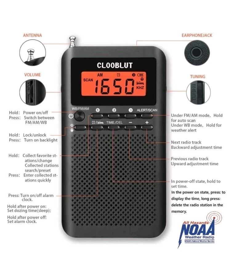 Pocket AM FM Radio Auto-Search  Emergency Receiver Battery Operated Portable - Image 4 of 4