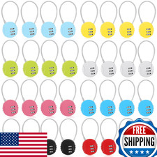 Moxweyeni 32-Pack 3-Digit Combination Cable Locks for Luggage Lockers Bags