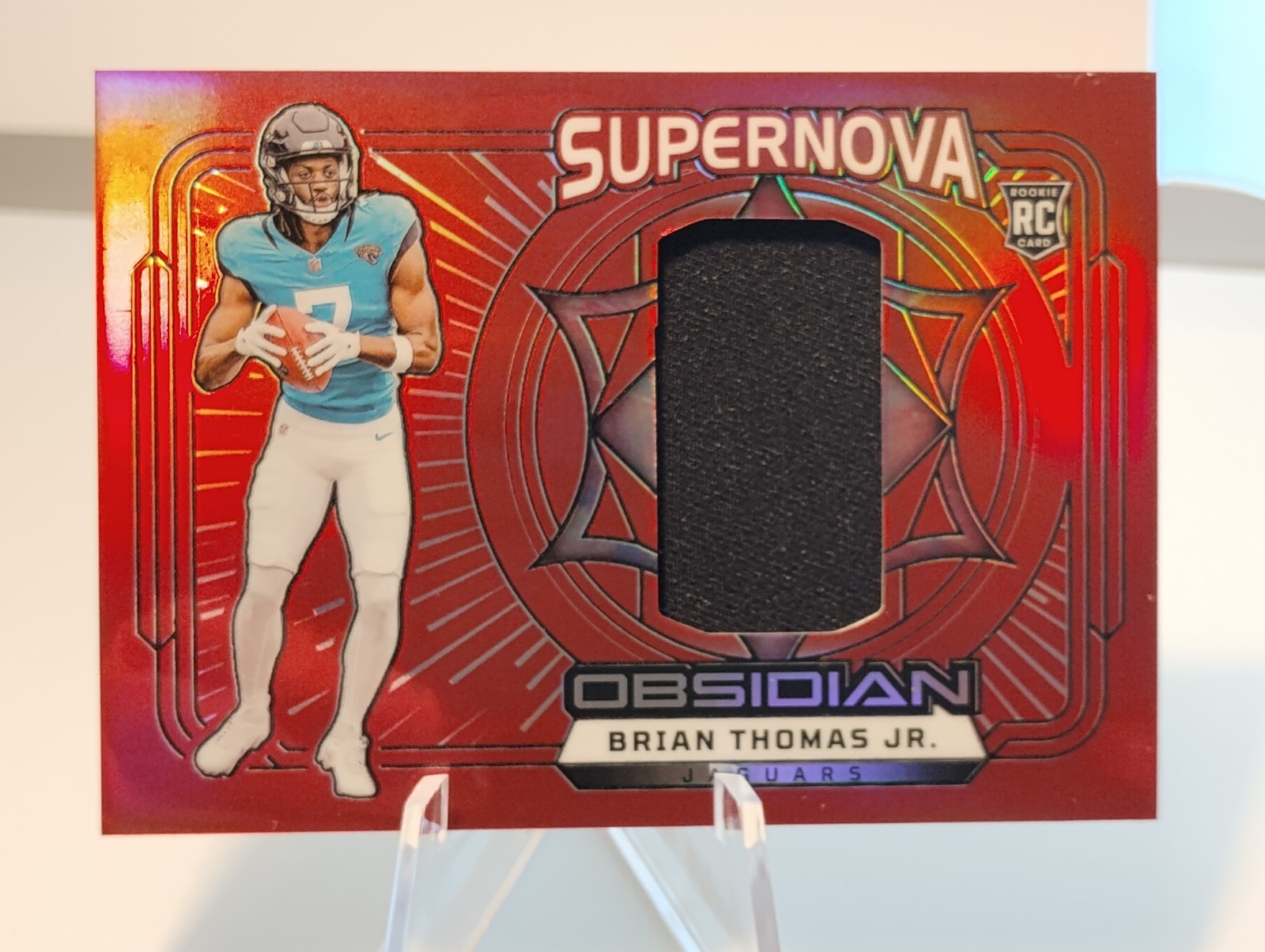 2024 Panini Obsidian - Rookie Materials Ink Brian Thomas Jr. #RMI-BTJ Red /75...