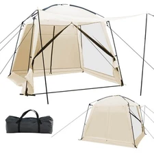 Screen Dome Camping Tent for 6-8 People w/ 4-Side Mesh Walls Carrying Bag